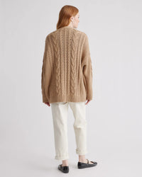 Quince Oversized Cable Knit Cardigan (S)
