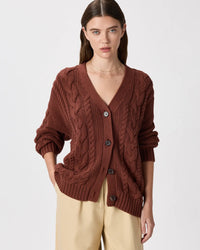 Quince Organic Cotton Cable Knit Cardigan (S)