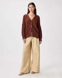 Quince Organic Cotton Cable Knit Cardigan (S)