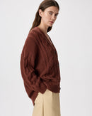 Quince Organic Cotton Cable Knit Cardigan (S)