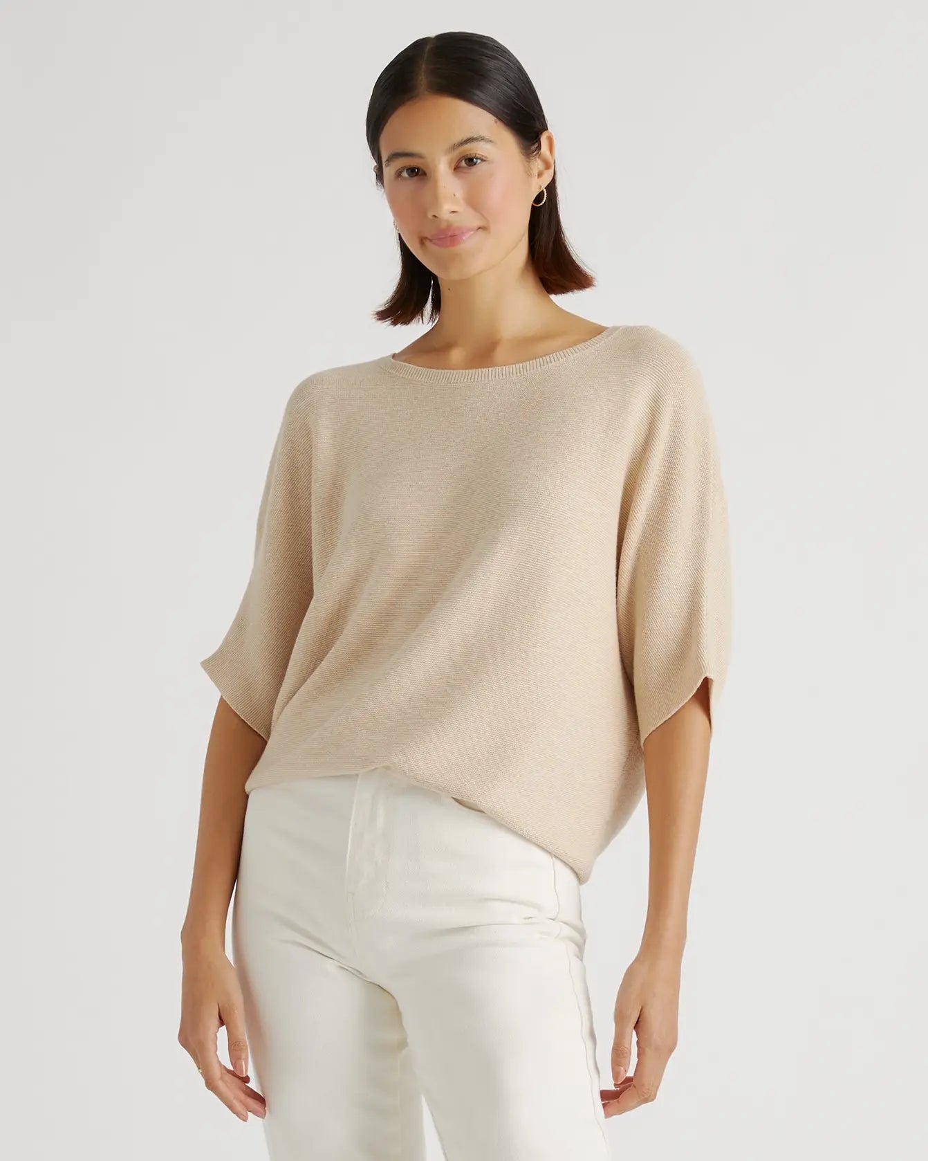 Quince Cotton Cashmere Dolman Sweater (M)