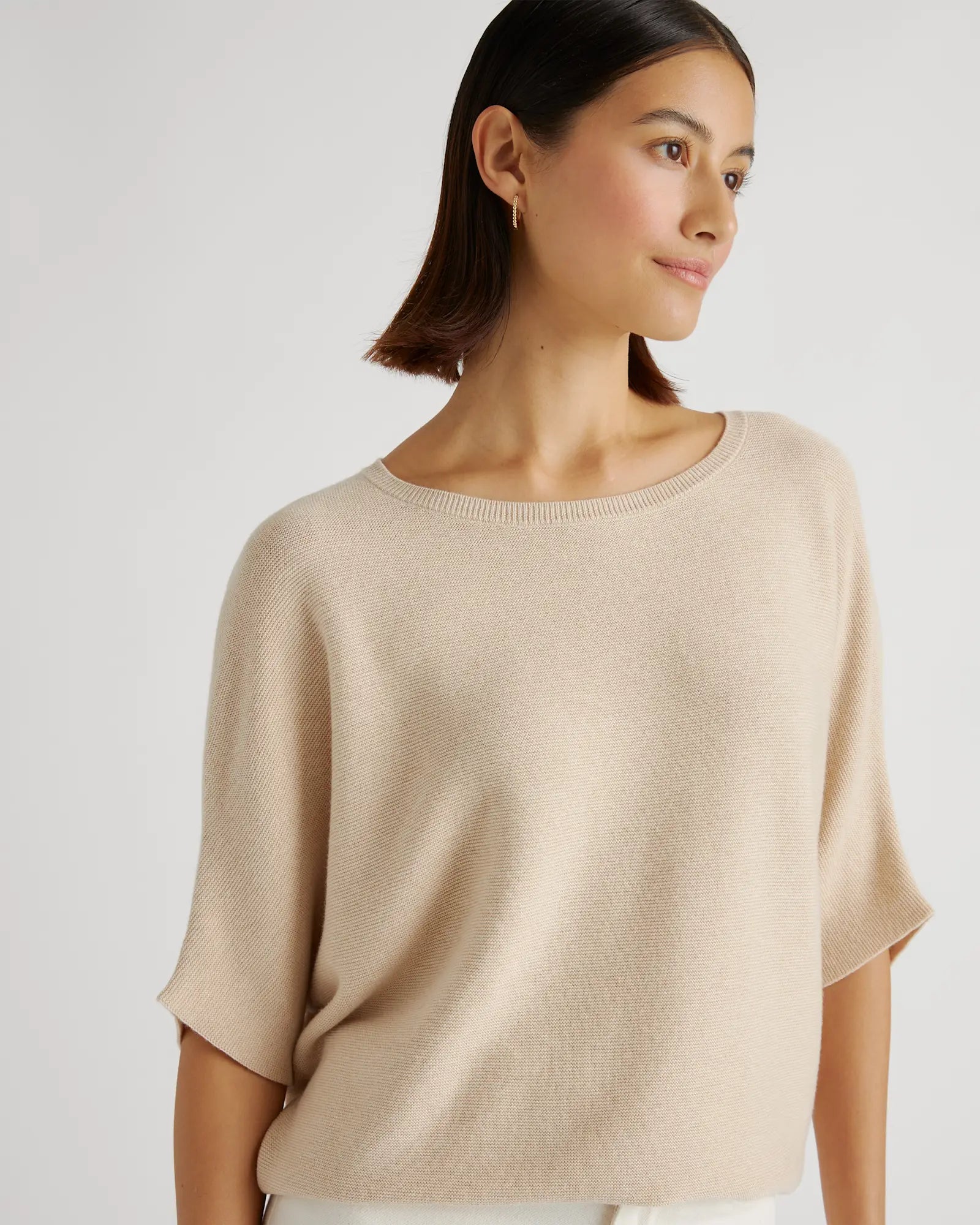 Quince Cotton Cashmere Dolman Sweater (M)