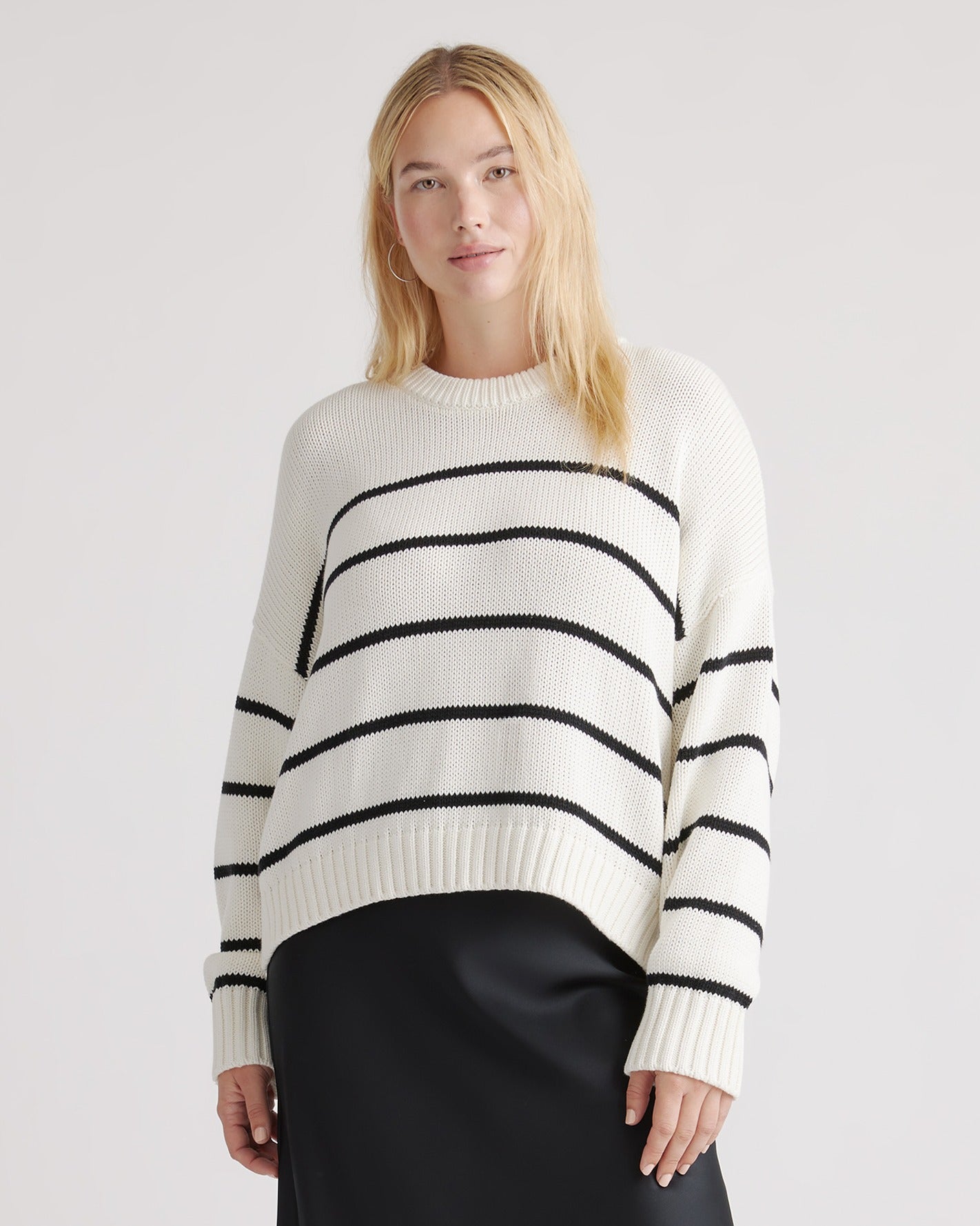 Quince Organic Cotton Striped Sweater (L)