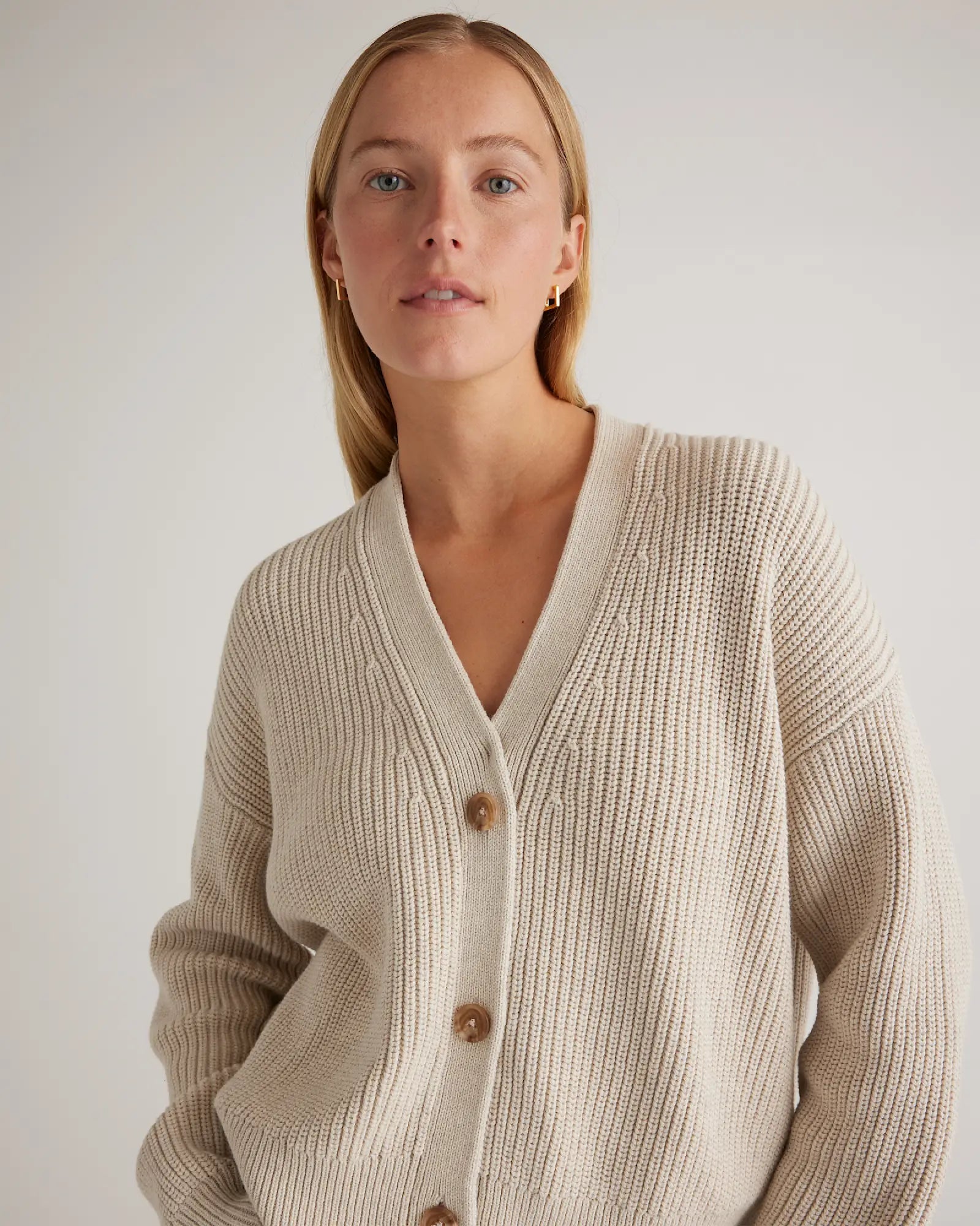 Quince Organic Cotton Fisherman Cardigan (XL)