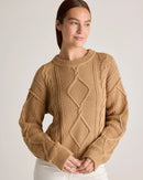 Quince Cable Knit Cotton Sweater (XL)