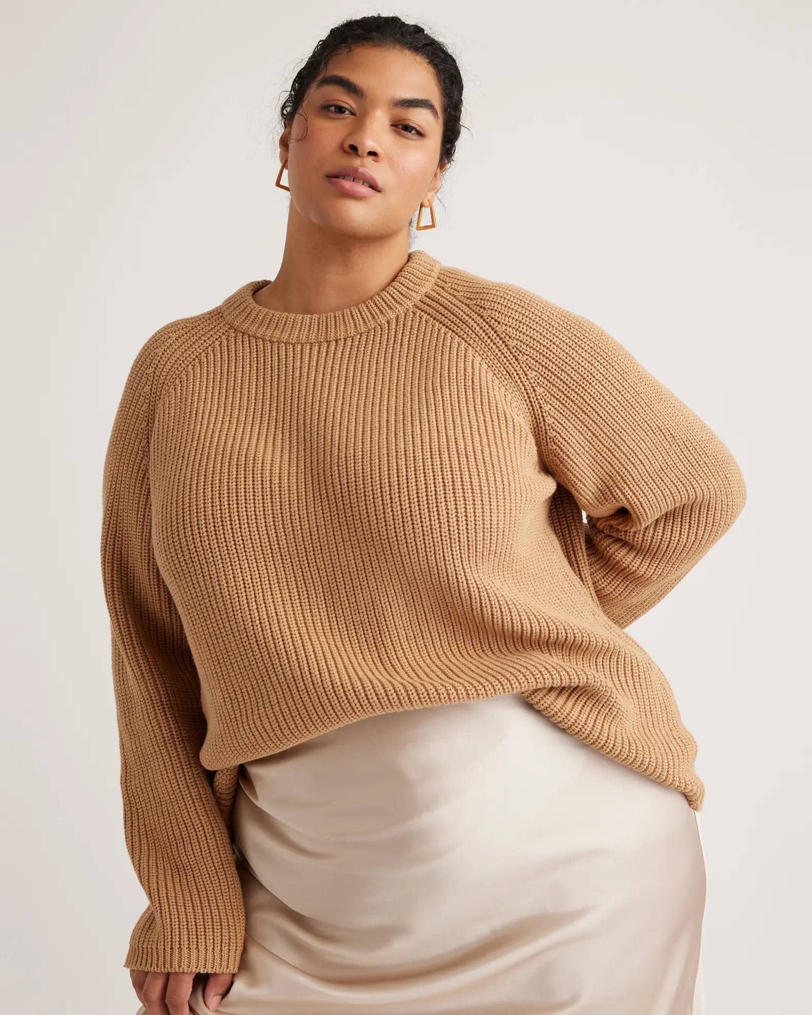 Quince Camel Crewneck Sweater (XL)