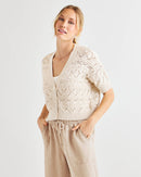 Splendid Textured Cotton Cardigan (S)