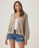Splendid Neutral Crochet Cardigan (XS)