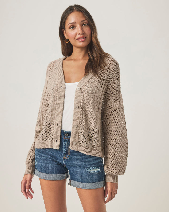 Splendid Neutral Crochet Cardigan (XS)