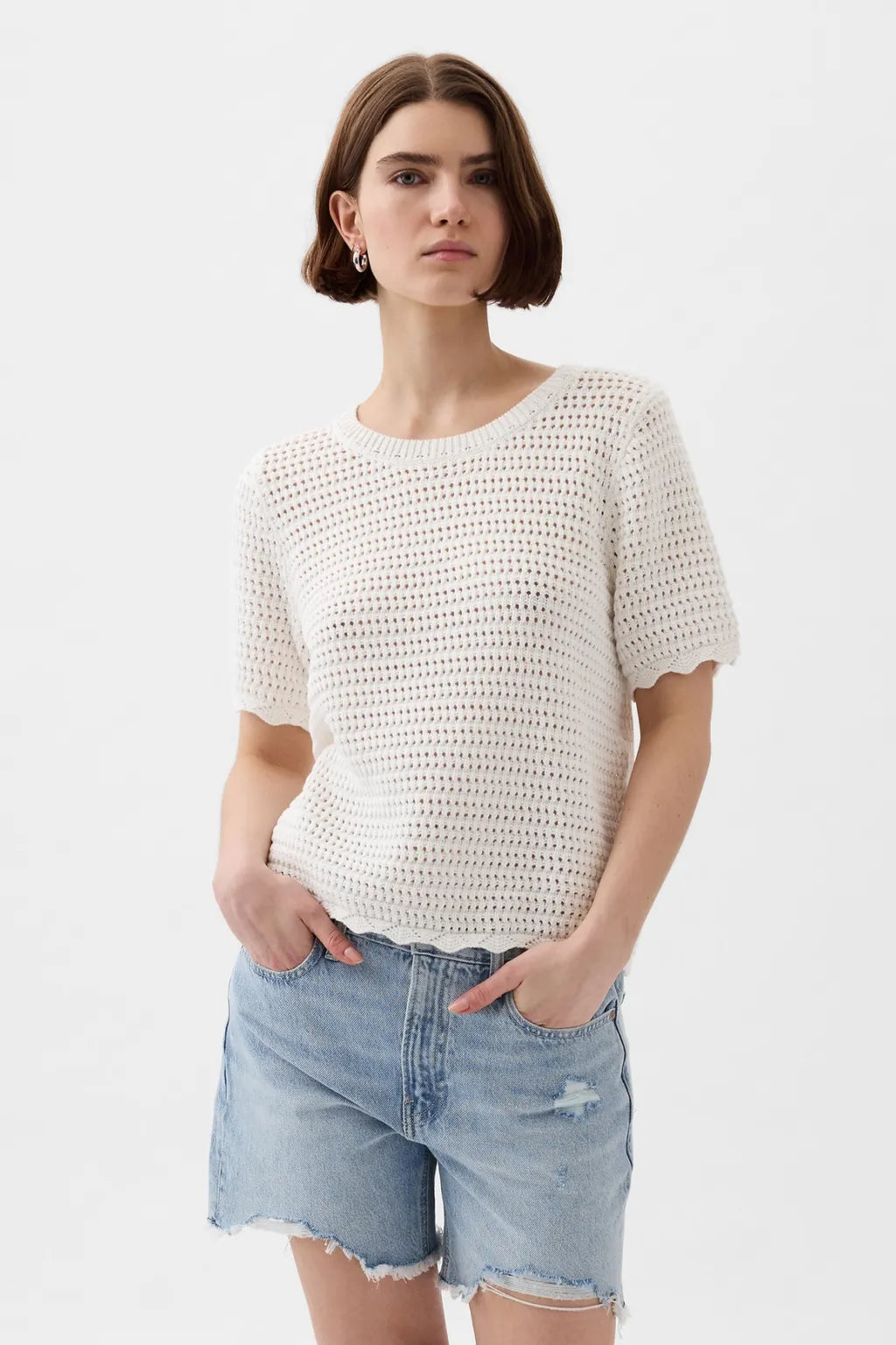 Gap Cotton Crochet Top (L)