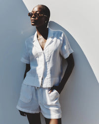 Quince Boxy Linen Shirt (S)