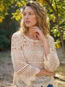 Crochet Knit Cotton Top (S)