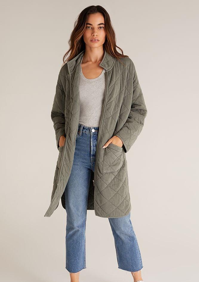 Z Supply Long Quilted Jacket (M)