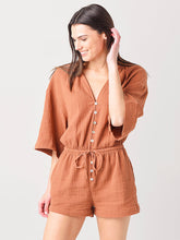 Load image into Gallery viewer, Z Supply Rust Gauze Romper (L)
