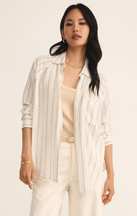 Z Supply Striped Linen Button Up (S)
