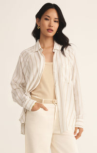 Z Supply Striped Linen Button Up (S)