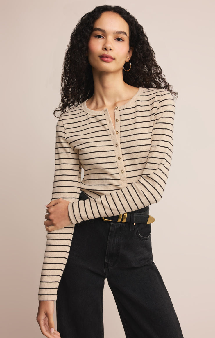 Z Supply Striped Henley Tee (L)