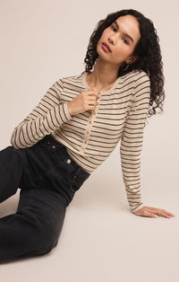 Z Supply Striped Henley Tee (L)