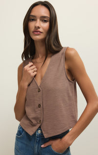 Z Supply Brown Button Front Vest (XS)