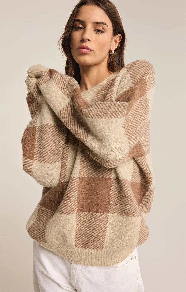 Z Supply Cozy Checkered Sweater (L)