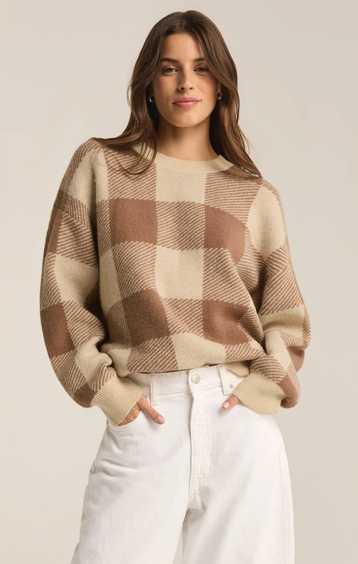 Z Supply Cozy Checkered Sweater (L)
