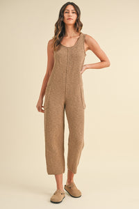 Mable Brown Waffle Jumpsuit (S)