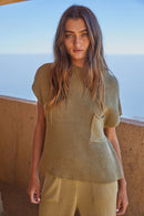 By Together Sage Boxy Knit Top (M)