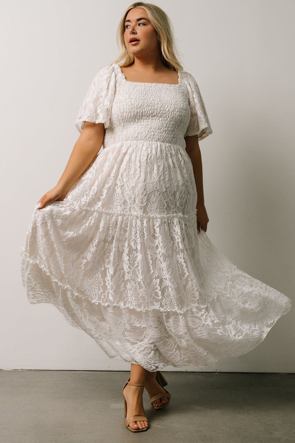 Baltic Born Smocked Lace Maxi Dress (2X)