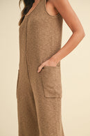 Mable Brown Waffle Jumpsuit (S)