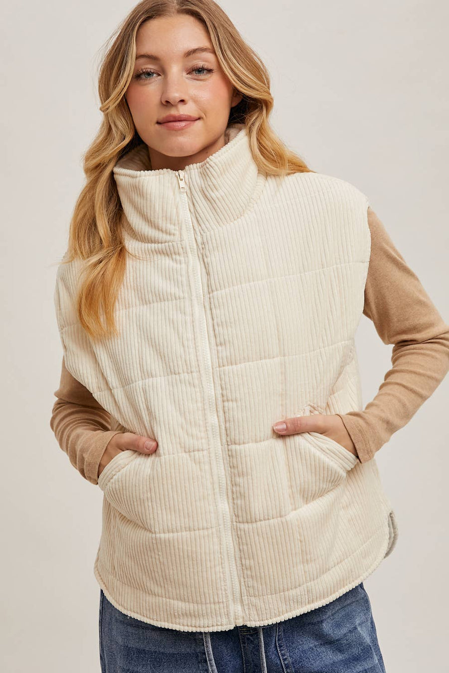 Wishlist Corduroy Puffer Vest (S)