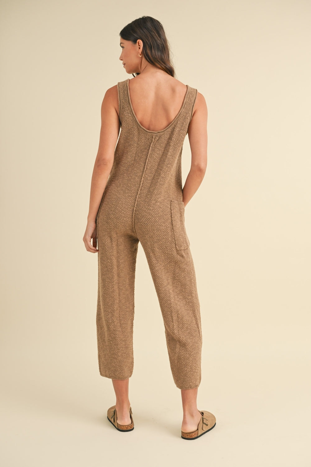 Mable Brown Waffle Jumpsuit (S)