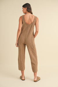 Mable Brown Waffle Jumpsuit (S)