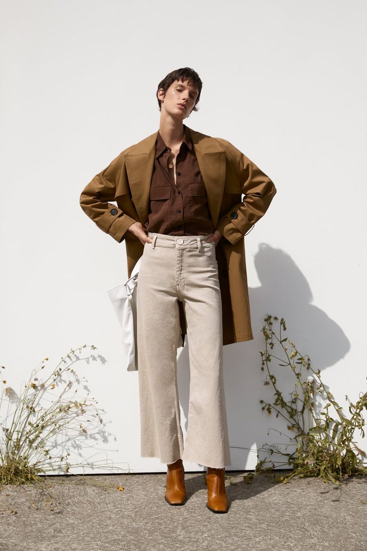 Zara Neutral Wide Leg Jeans (12)