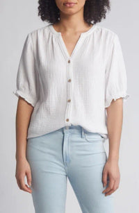Oversized Cotton Gauze Top (XS)