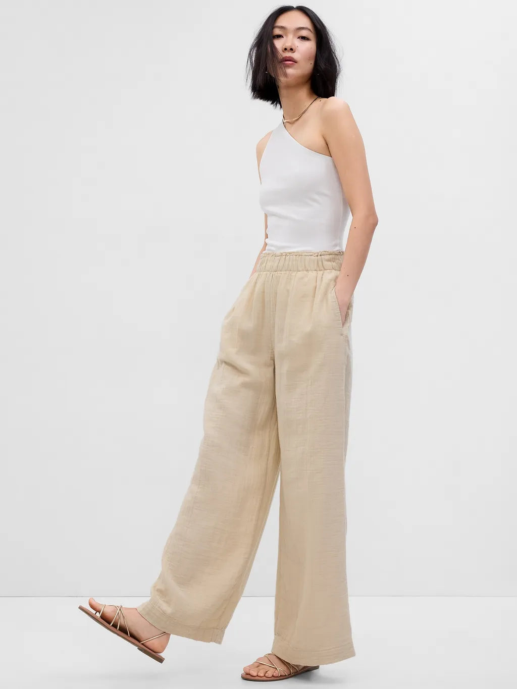 Gap Gauze Wide Leg Pants (L)