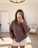 Aerie Brown Ribbed Sweatshirt (S)