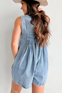 Tie Front Denim Romper (M)