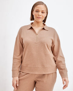 Brown Half Zip Pullover (XXL)