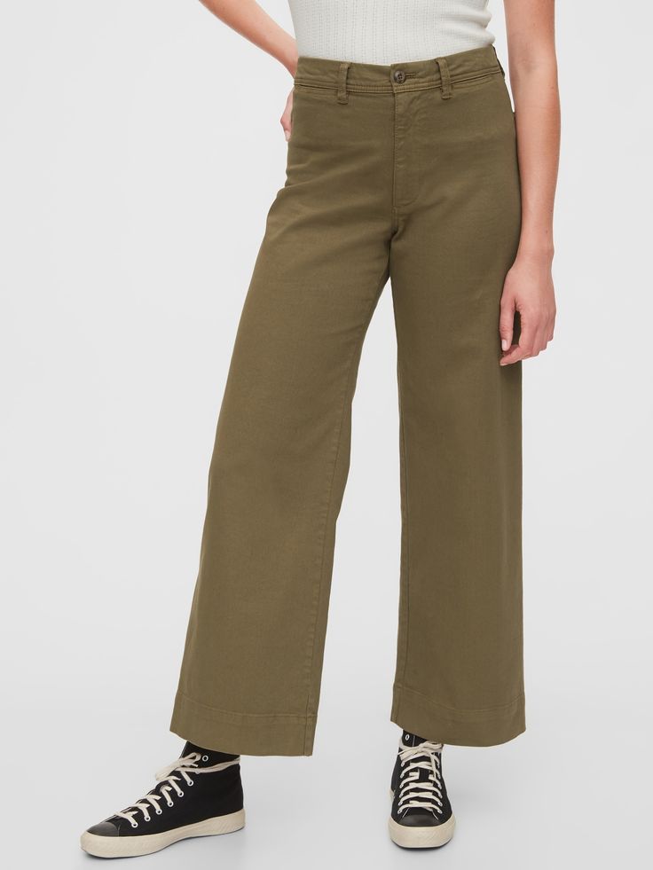 Gap Olive Wide Leg Pants (4)