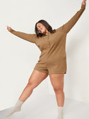 NEW Brown Ribbed Romper (4X)