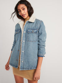 NEW Sherpa Lined Denim Jacket (4X)