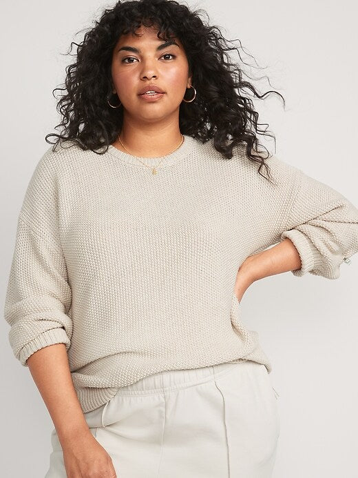 Oat Textured Cotton Sweater (3X)