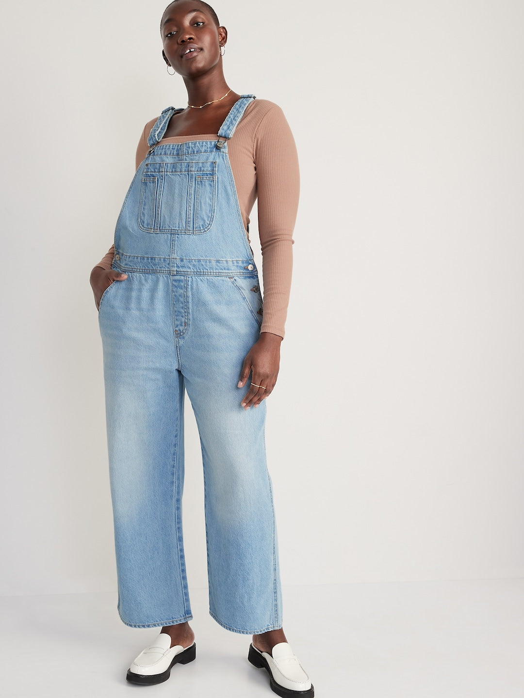 Baggy Wide Leg Denim Overalls (4)