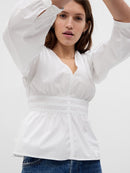 Gap Puff Sleeve Cotton Top (L)