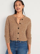 Brown Cable Knit Cardigan Sweater (L)