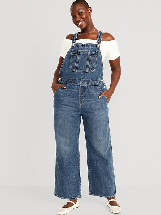 Baggy Wide Leg Denim Overalls (4)