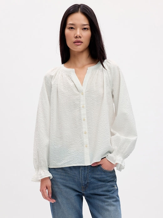 Gap Textured Cotton Blouse (M)