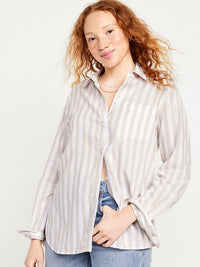 Gap Striped Linen Cotton Button Up (XL)