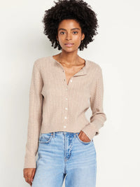 Cable Knit Button Up Cardigan (XL)