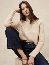 Banana Republic Fuzzy Mockneck Sweater (S)